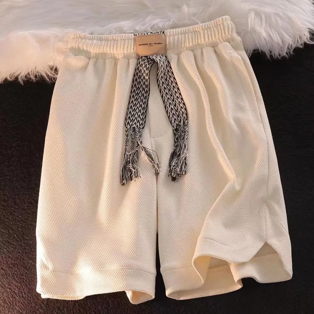 

Sporty Men's And Women's Summer Loose Straight Leggings Slimming Casual American INS Wide Leg Pants Five-Quarter Length