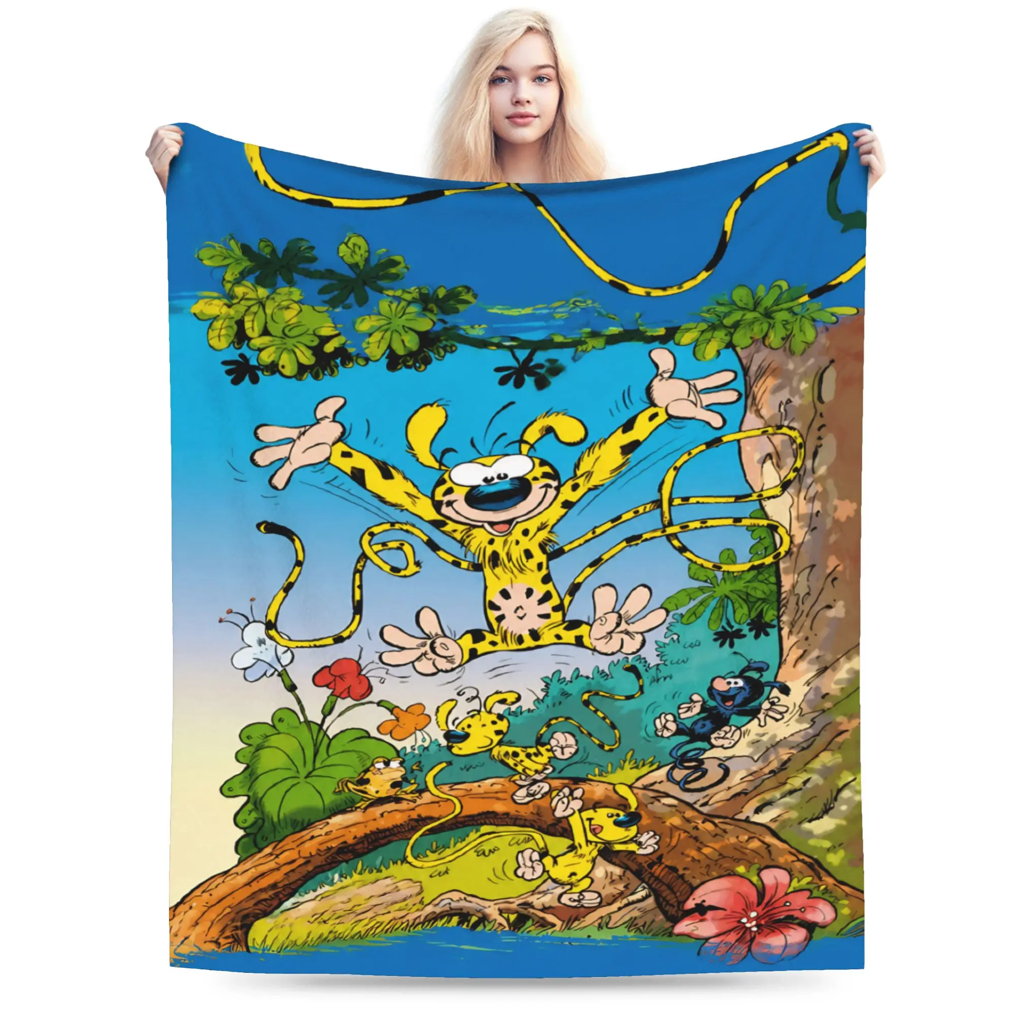 Marsupilamis Blankets Fleece  Cozy Ultra-Soft Throw Blankets for Sofa Bedspreads
