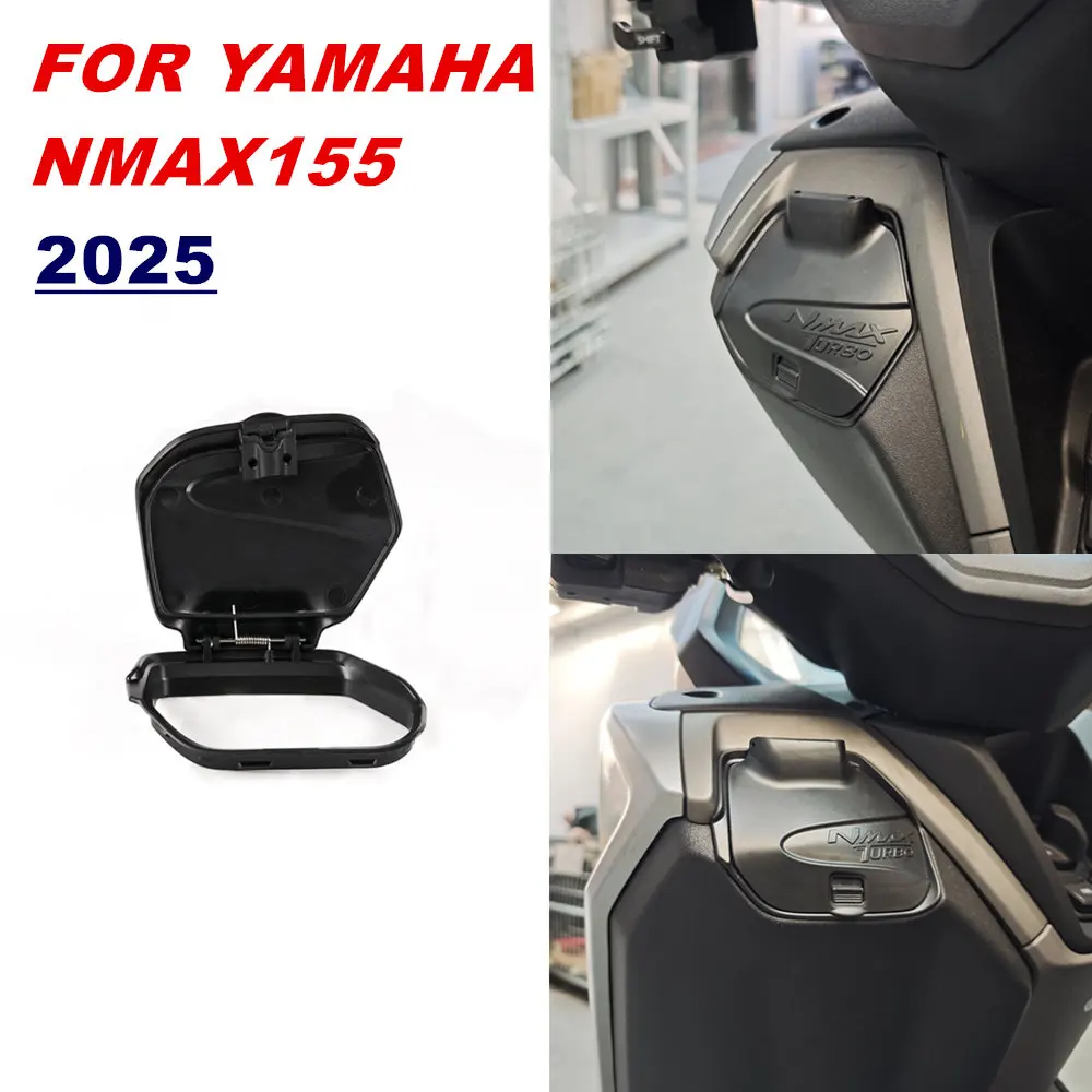 Motorcycle Side Pocket Cover Lid Wear Resistant For Yamaha NMAX155 NMAX 2025 Accessories Charger Waterproof Cap