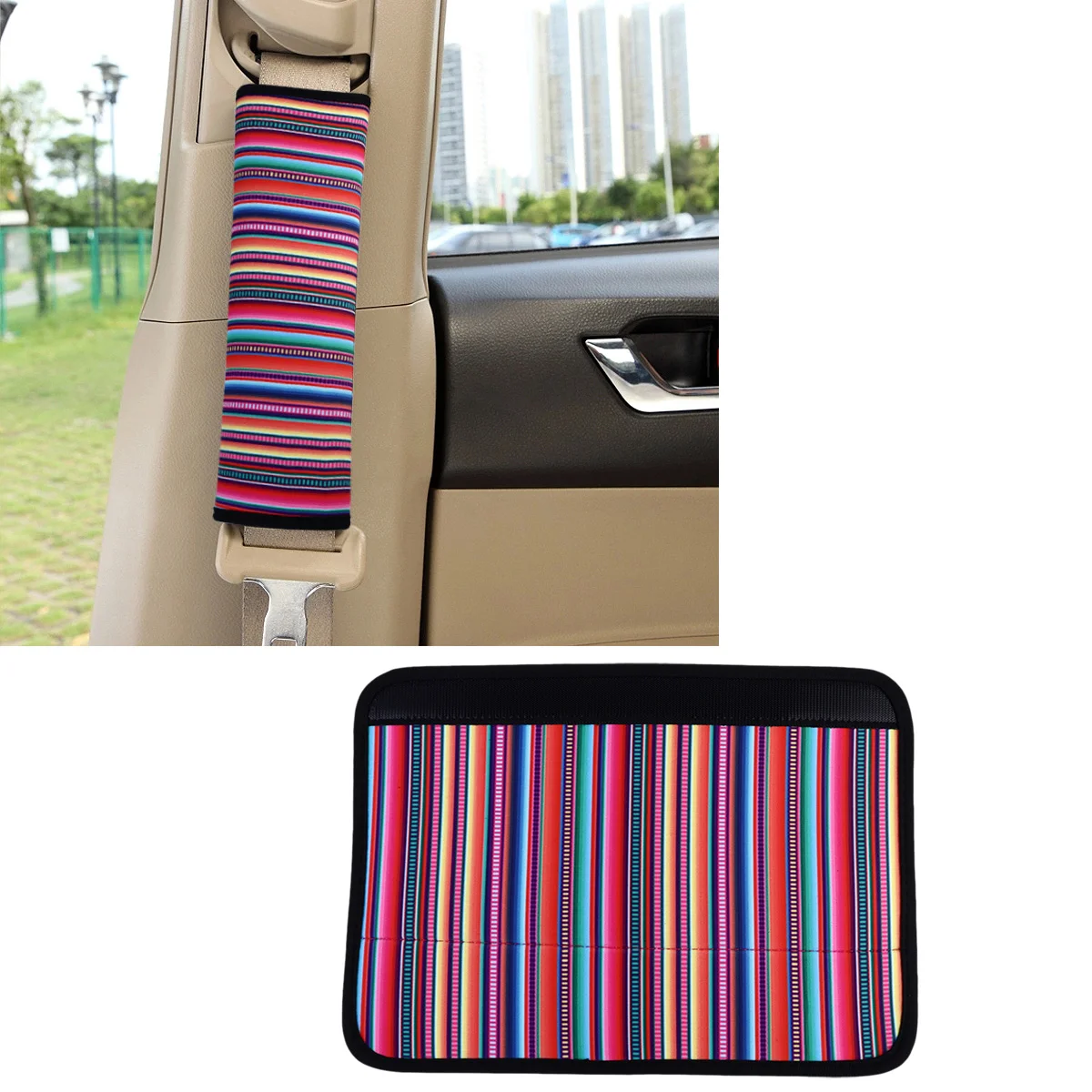 2PCS Auto Car Cover Seat Shoulder Pad Cushion Stylish Strap Cover safety belt cover safety belt protector