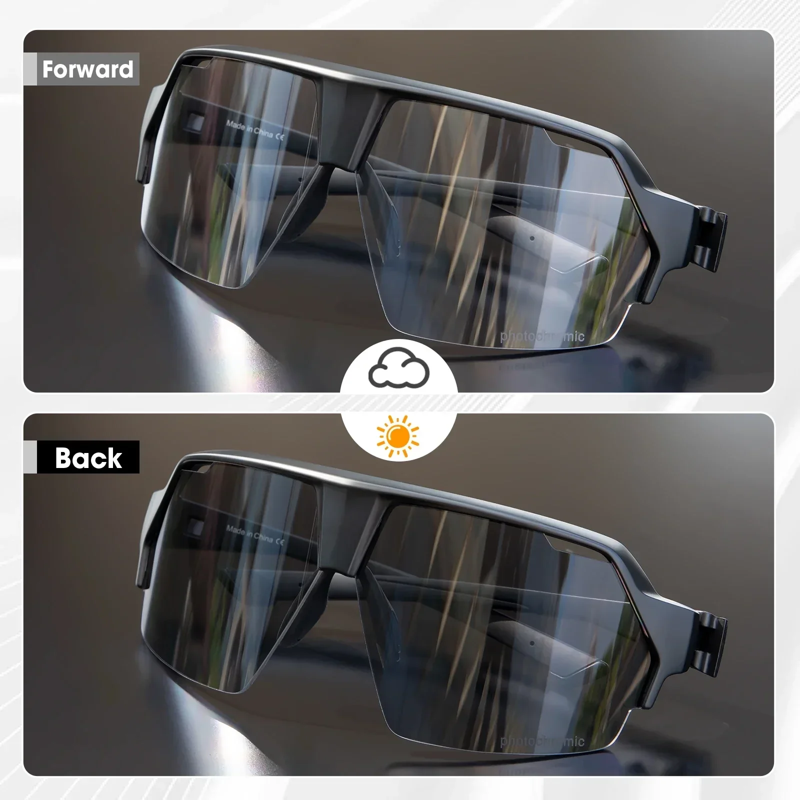 Kapvoe النظارات الشمسية اللونية الدراجات الأزرق الرياضة في الهواء الطلق الدراجة نظارات رجل الجبلية الصيد نظارات نظارات دراجة نظارات UV400 #2