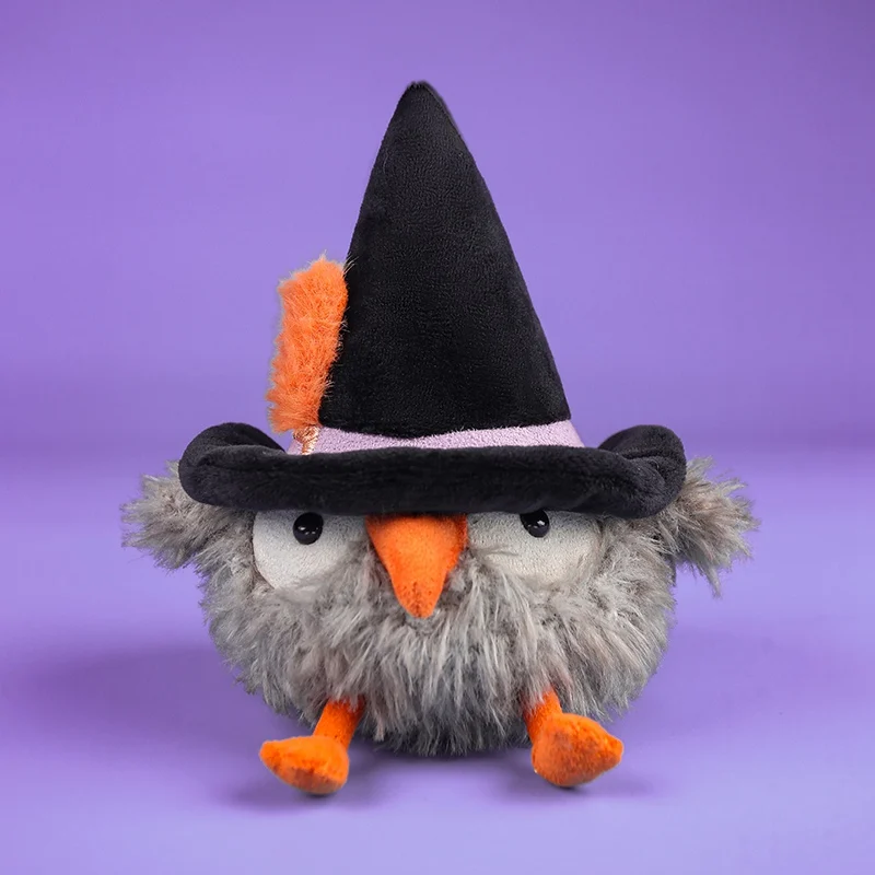 

1 шт., 16 см/6,29 дюйма, плюшевая кукла ведьмы-сова на Хэллоуин, брелок, подвесной орнамент и украшение для рабочего стола, подарок