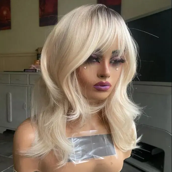 

Красивый синтетический кружевной фронтальный парик с плечами, пепельно-серый парик из волос с темными корнями, парики для женщин, оригинальные заводские парики