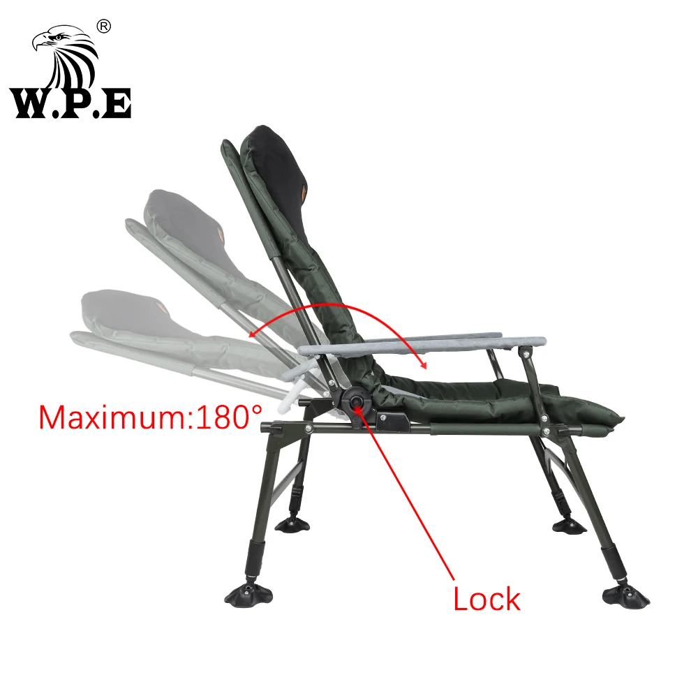 W.P.E Fishing Chair Oxford Cloth Metal Structure Beach Chairs Adjustable Portable Outdoor Lounge Praiacamping Chair  Cadeira De