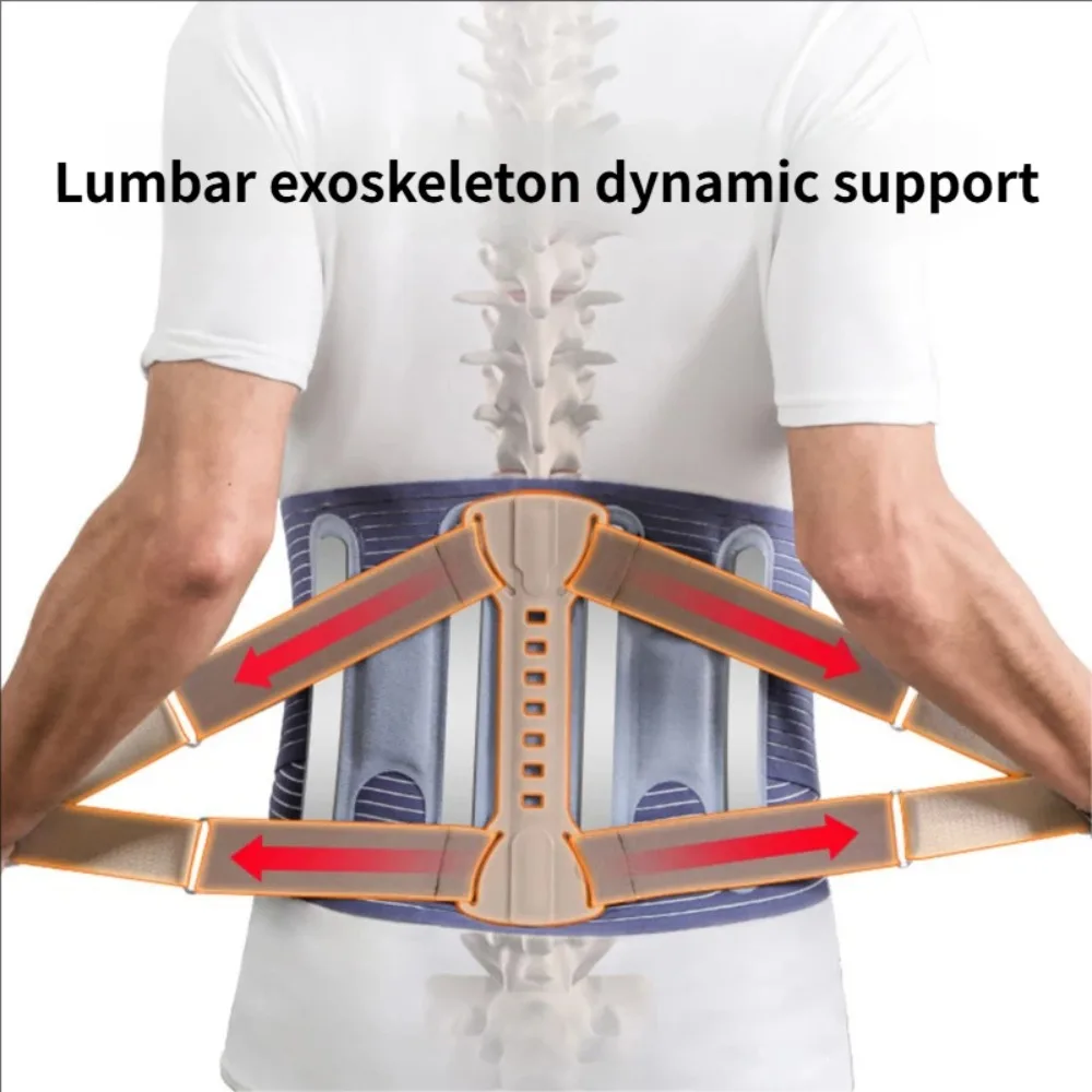 Waist Lumbar Lower Back Support Belt for Sciatica, Herniated Disc, Scoliosis Back Pain Relief, with Dual Adjustable Straps
