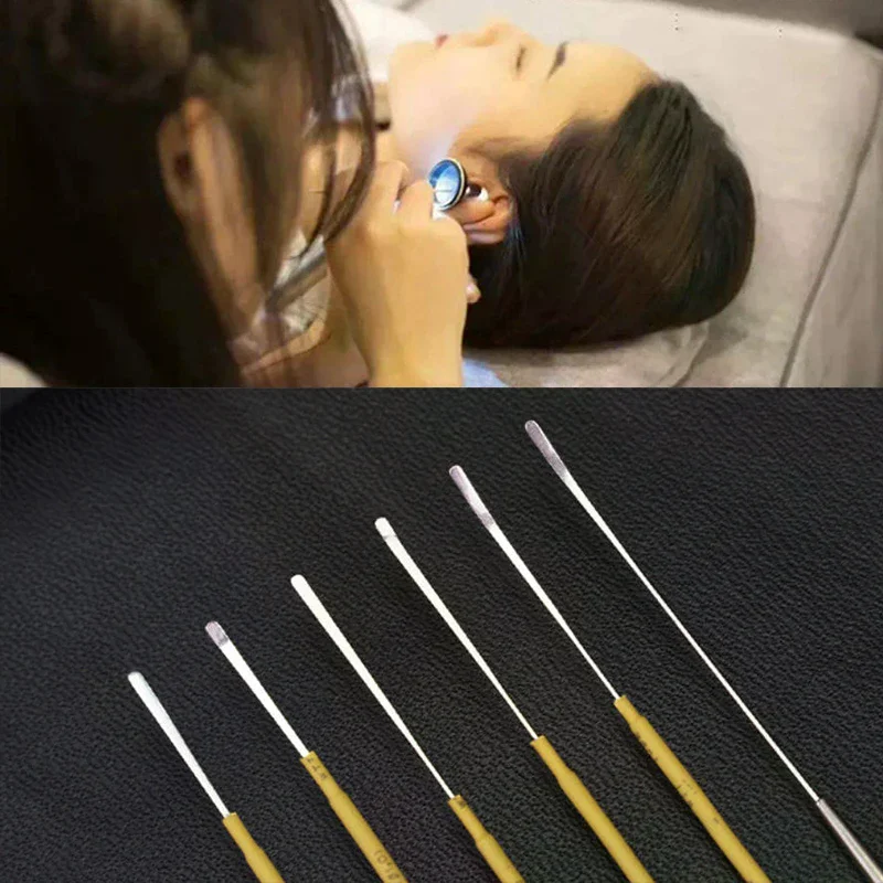 Stainless steel yellow reinforced flat ear lifting ear lifting ultra-thin ear lifting shovel technician ear picking tool