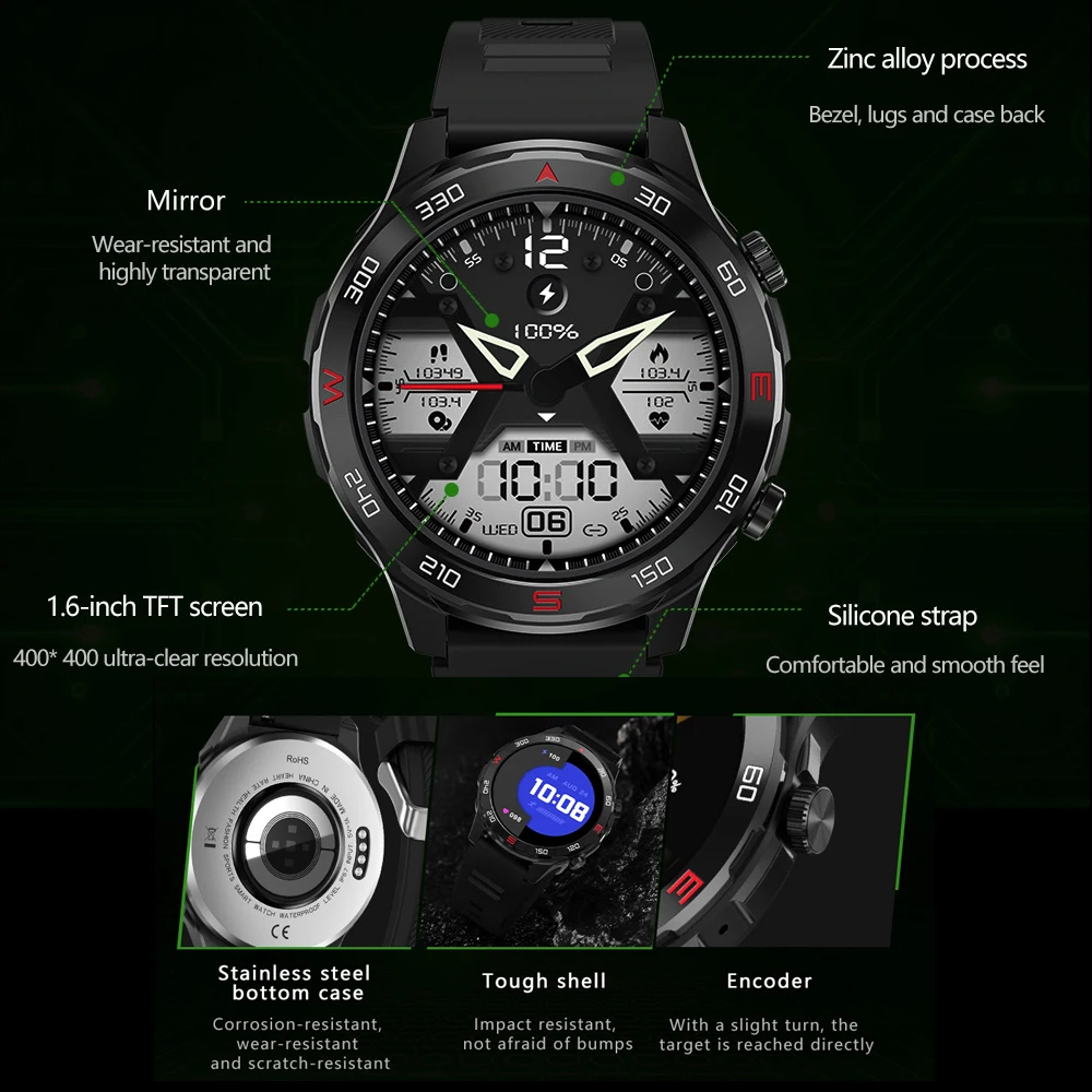 Reprodução de música local 4gb memória relógio inteligente chamada dente azul esportes relógios à prova dwaterproof água freqüência cardíaca das mulheres dos homens tempo smartwatch