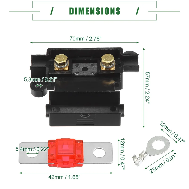 ANS Fuse Holder Kit for Dual Battery System, Fuse Holder, Tube Terminals, Pre Cut Heat Shrink Sleeving ,6 Set (50A)