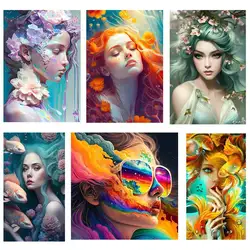Fashion Art Girls Photos Iron On Transfer Stickers DIY Woman T-shirt Custom Patch Sticker On Clothes Heat Transfer Vinyl