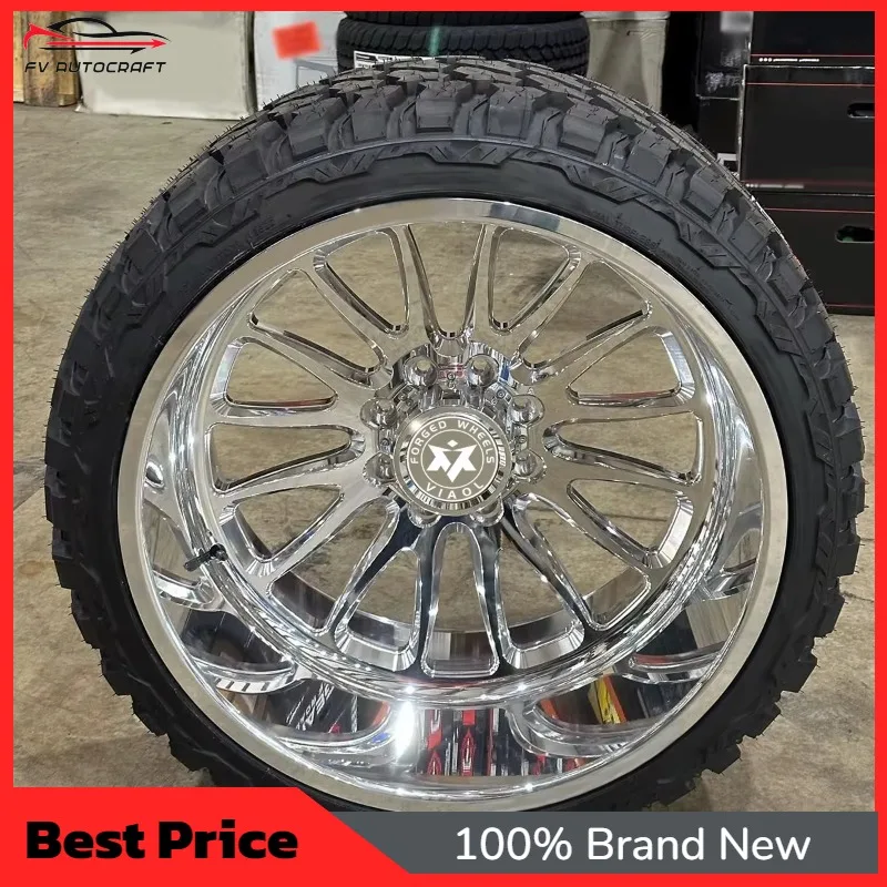 【2026】Viaol Forged Truck Wheels Deep Dish 8x170 6x5.5 8x180 6x139.7 8x6.5 Chrome Rim 24x12 22x14 24x14 26x14 Fit For Ford F250 F