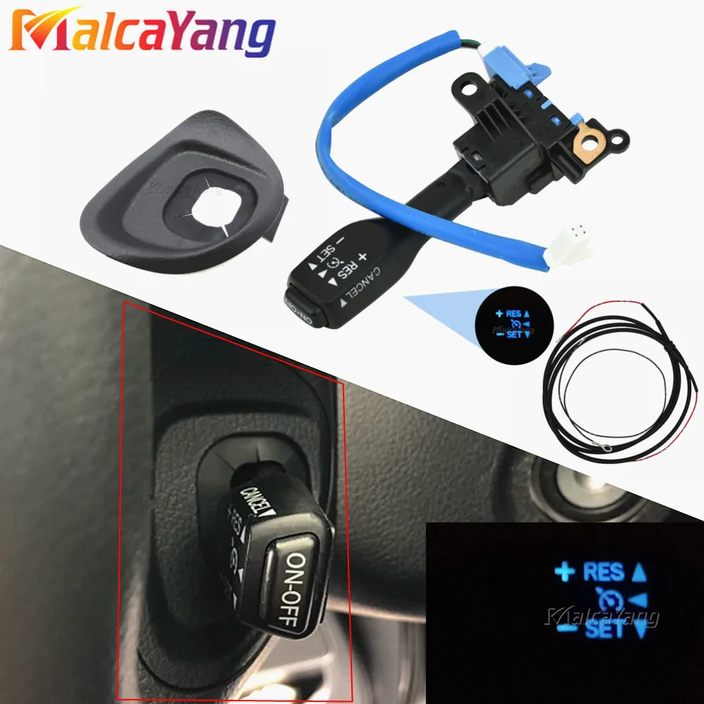 

New Bule LED Cruise Control Switch With Cover 84632-34011 84632-34017 45186-06210-C0 846320F010 For Toyota Camry 2009-2011