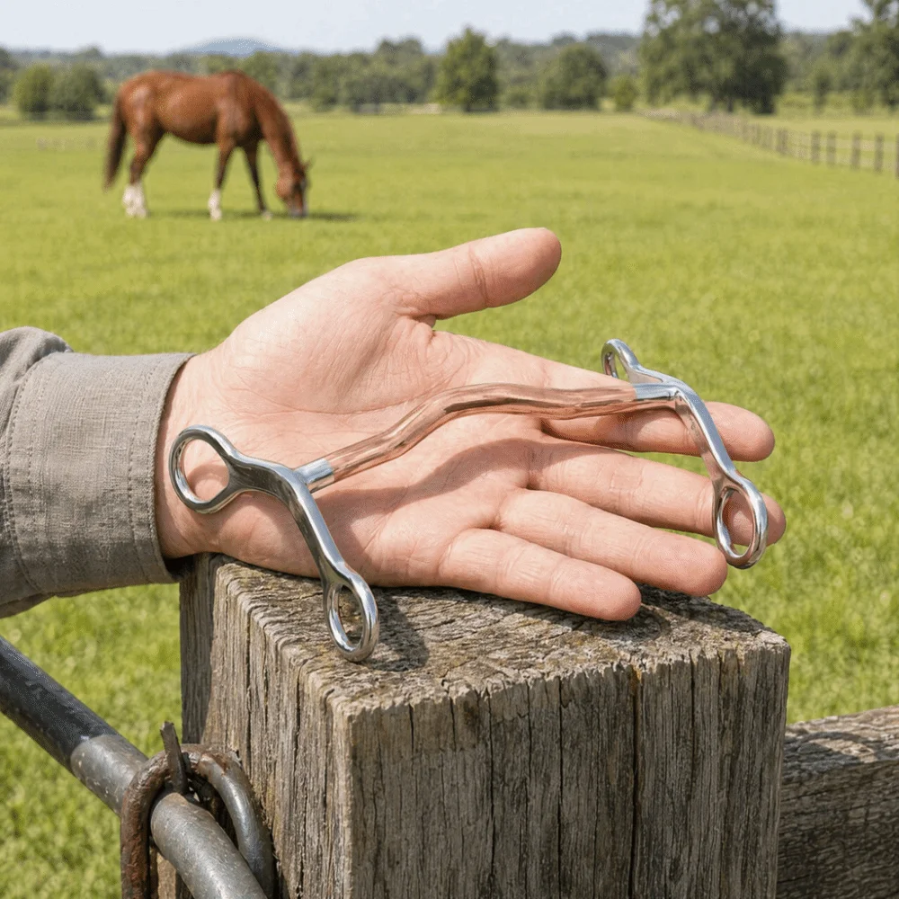 Stainless Steel Horse Mouth Bit Rust Proof Skin Friendly Horse Snaffle Bit Durable Full Cheek Snaffle Bit Equestrian