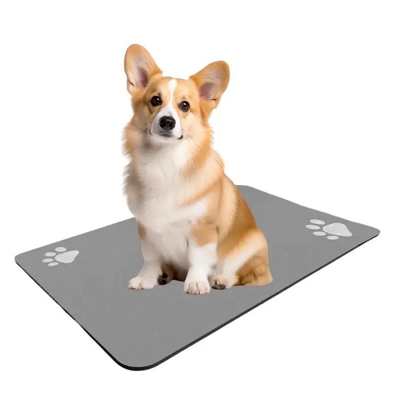 Pet Feeding Mat Absorbent Pet Placemat for Food and Water Bowl with Waterproof Rubber Backing Quick Dry Water Mat for Dog Cat