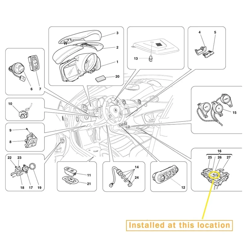 3 قطعة إعدادات زر نافذة التحكم 86257300 86257200 86257400 لفيراري كاليفورنيا-A02G #6