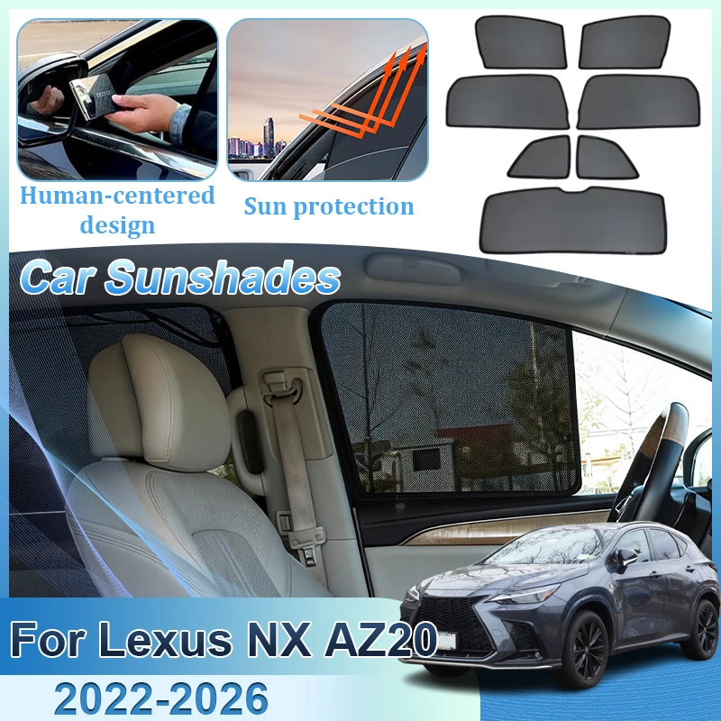 

Для Lexus NX AZ20 350H 2022-2026: Сетчатые шторки на лобовое стекло и боковые окна, магнитные солнцезащитные шторки для автомобиля, автоаксессуары