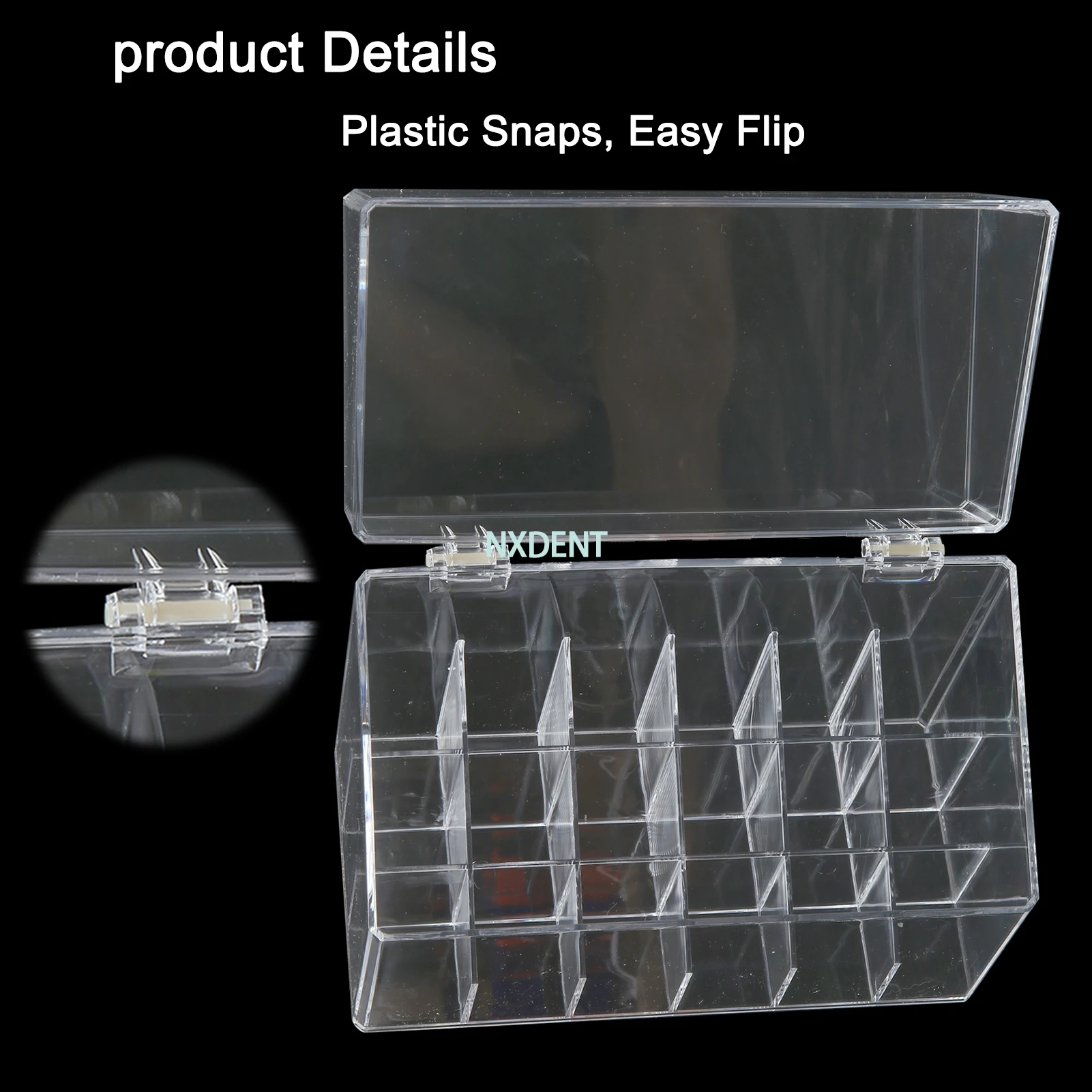 18Holes Dental Ligature Tie Box Arcylic Orthodontic Ligature Tie Placer Holder Lipstick Cosmetic Storage Box