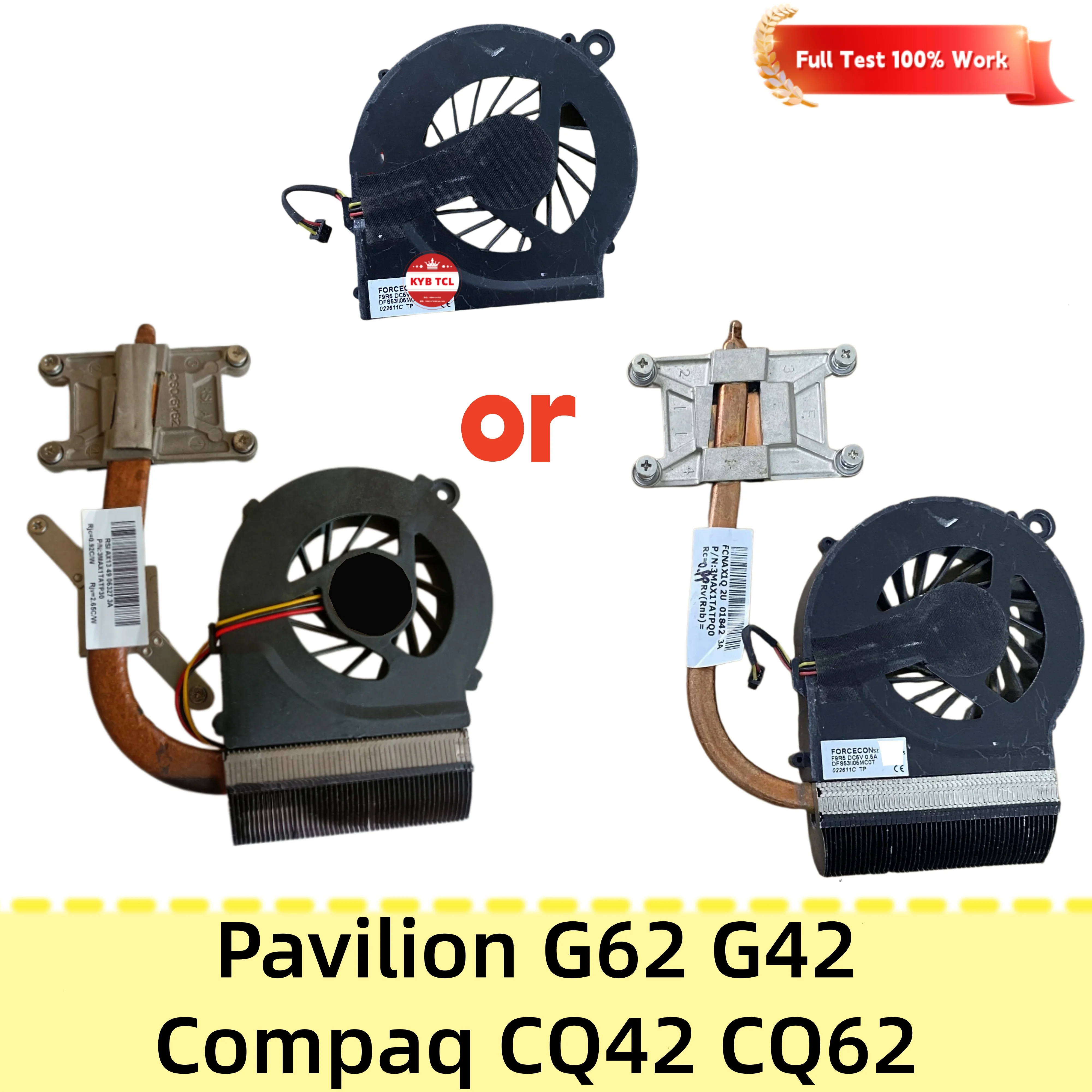 Ventilador o disipador de calor para CPU GPU 617647-001 595832-001 638402-001 617646-001 617647-001 para HP Pavilion G62 G42 Compaq CQ42 CQ62