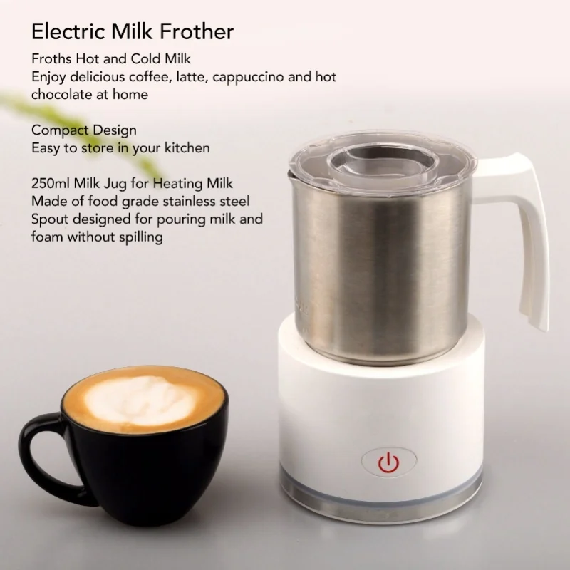 Electric Milk Frother Detachable Quiet Automatic Hot Cold Milk Foamer For Coffee Hot Chocolate