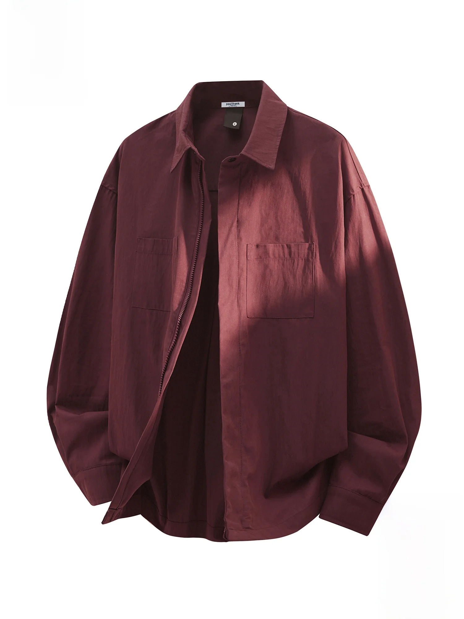 

Мужская повседневная рубашка Paul Frank с длинным рукавом и молнией, свободного кроя, весенняя новинка, с принтом обезьяны, модная деловая одежда