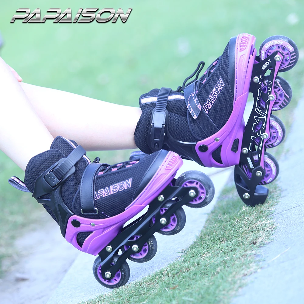 Professional Top quality four pu wheels adjustable inline skates flashing roller