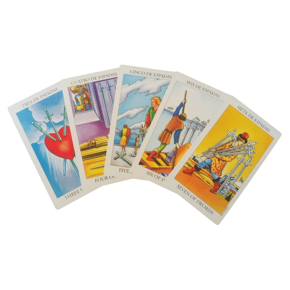 The Classic Rider Waite Tarot Deck In English/Spanish Language 12*7cm with Guidebook for Beginners