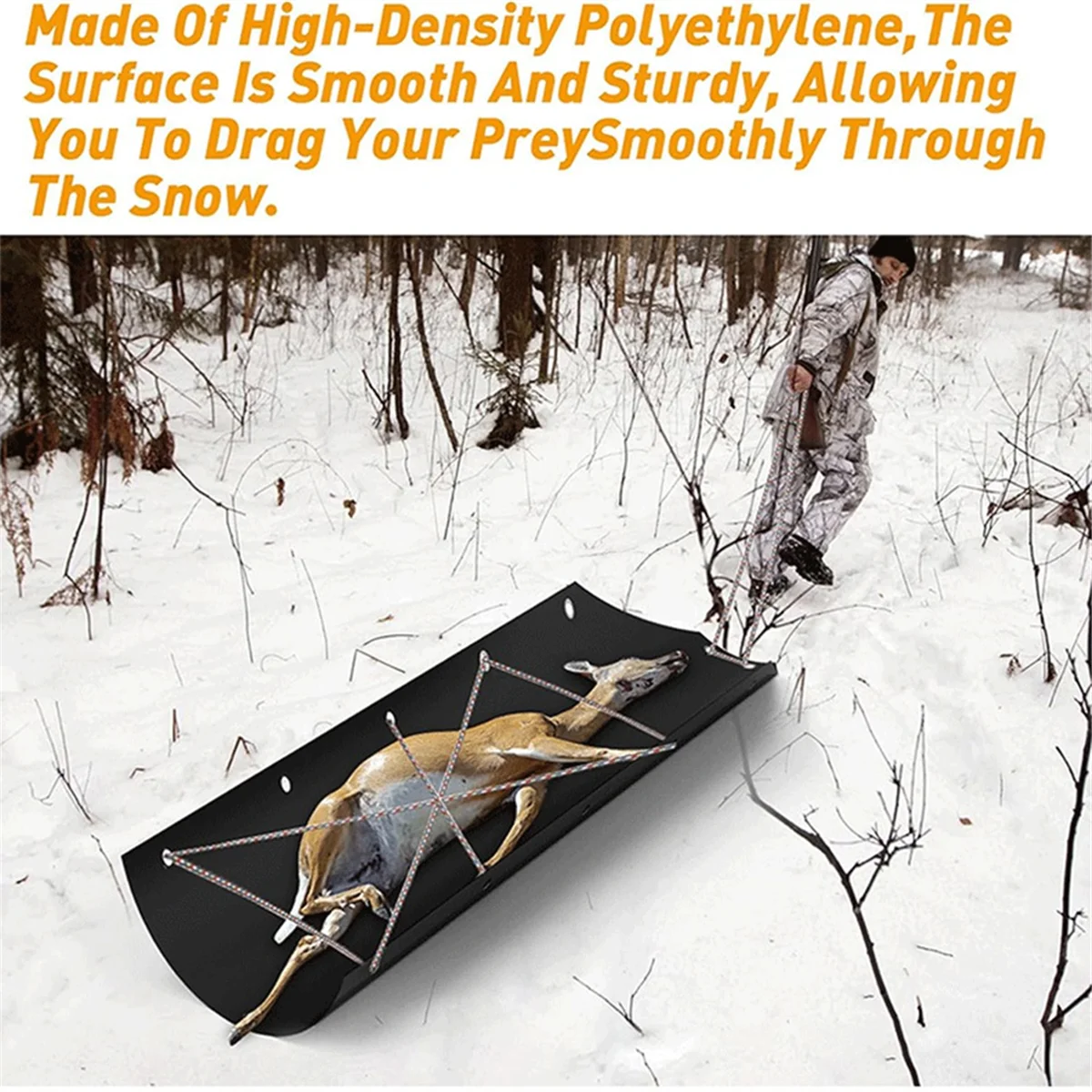 1Set Deer Drag Sled, Portable Ice Fishing Sled with Rope Multi-Purpose Dog Sled Game Hauler Sled for Hunting, Fire Wood HOT