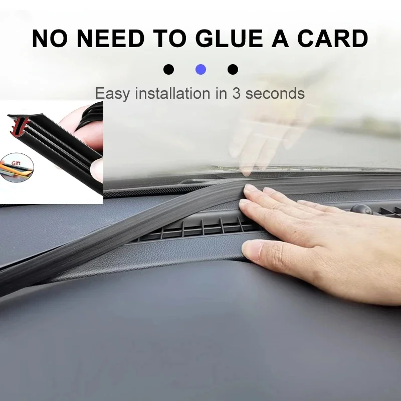 1.6m Auto Dashboard Sealing Strip Universal Car Sticker Rubber Seals Noise Insulation for Weatherstrip Car Accessories