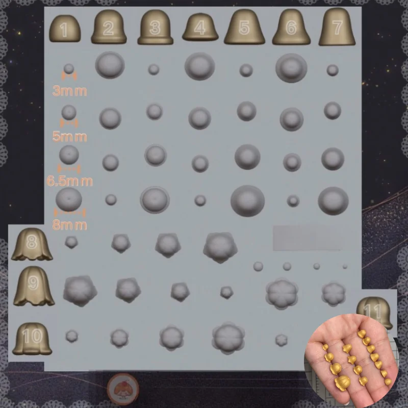 

Pottery Bellflower Round Small Bell Silicone Mold DIY Resin Clay Ultra-light Clay Making Pendants Decorative Small Bell Molds