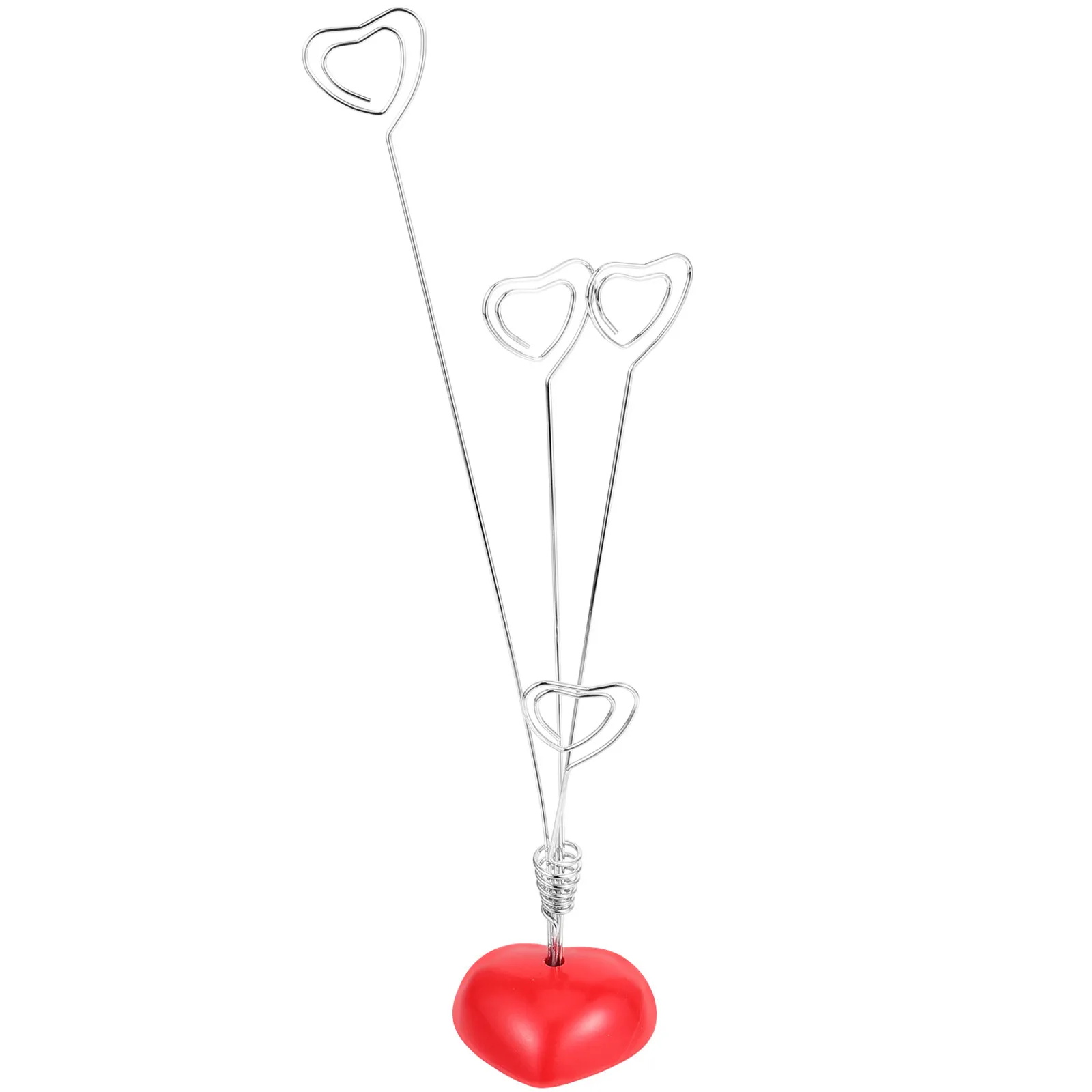 Heart Shape Photo Holder Clip Tree Silver Red Stylish Display for Notes Cards Memos Conference Party Desk Decor