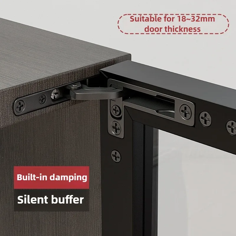 25kg Glass Door Hinges Hydraulic Cushion Upper And Lower Hinges Adjustable Hidden Rotary Shaft Furniture Fittings