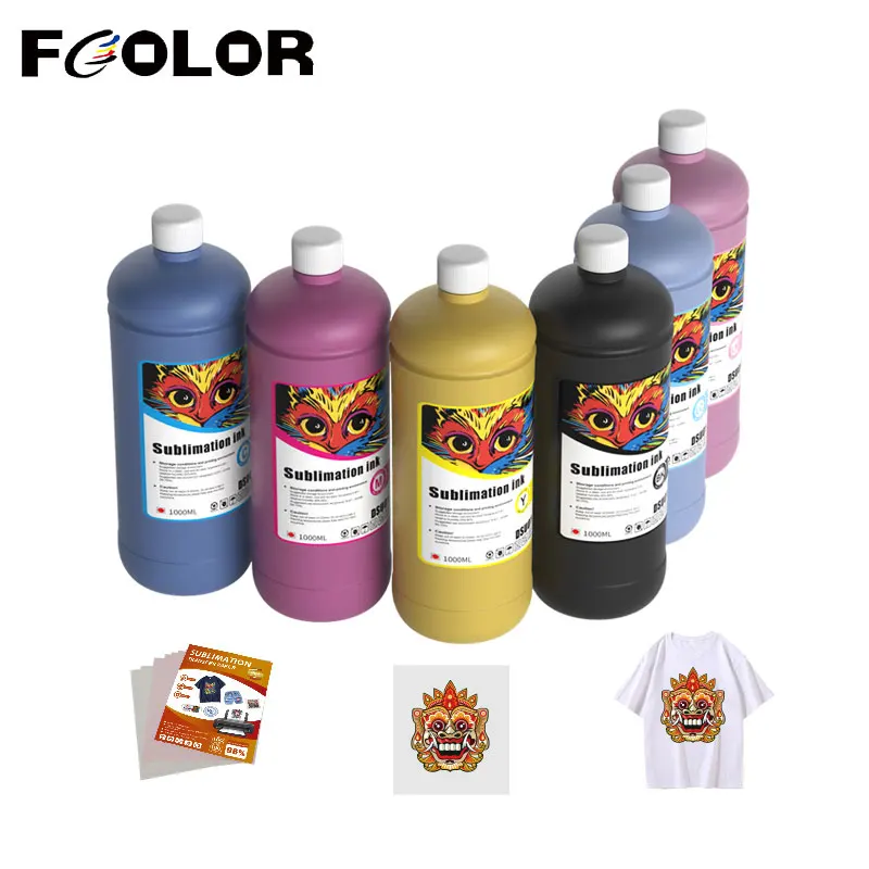 Fcolor 6-Encre de sublimation pour imprimante à jet d'encre Epson, 500ml, transfert de chaleur, alimentation directe