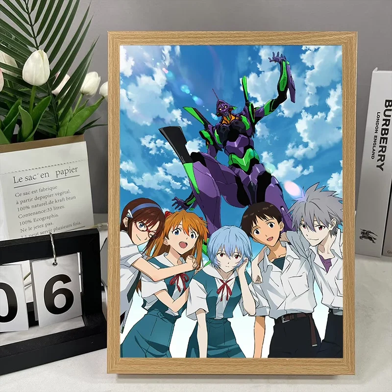 eva-アニメライトペインティングクールなものルームクリエイティブフォトフレームレイフィギュア惣流・アスカ・ラングレー-sory-テーブル装飾常夜灯ギフト