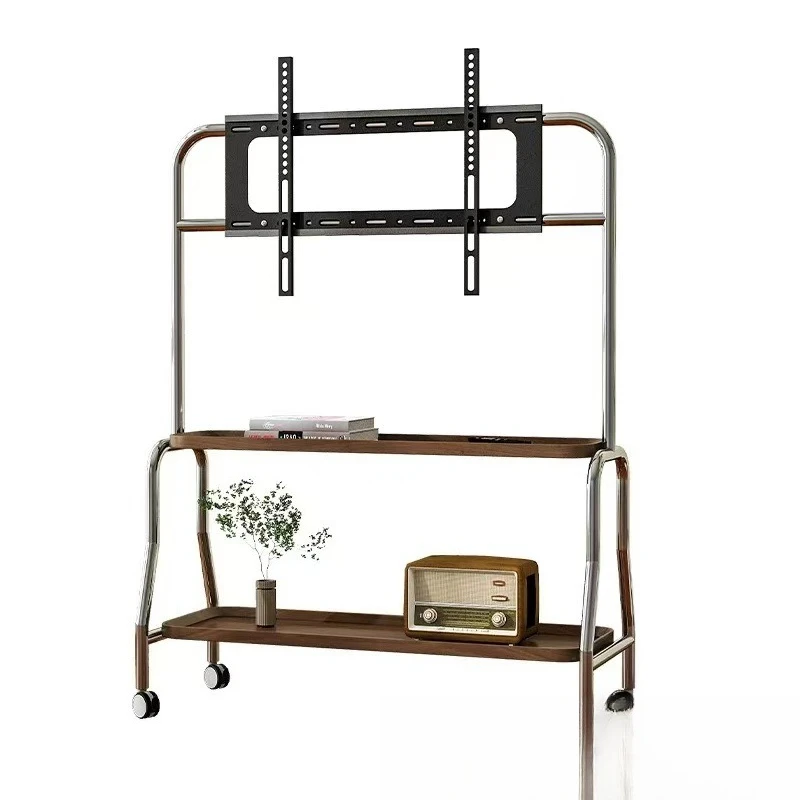 

Stainless steel TV floor bracket movable vertical cart TV stand