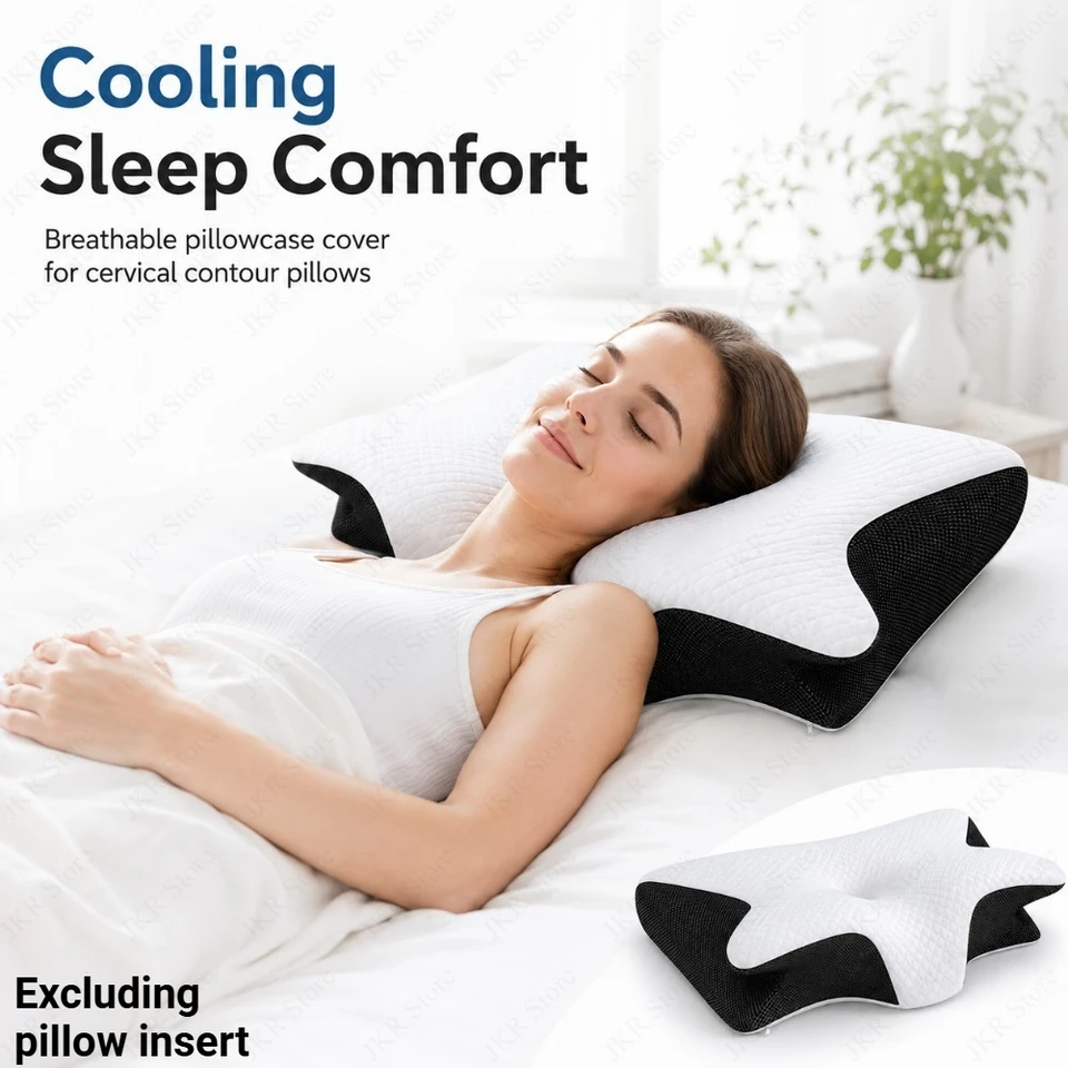 Memory Foam Pillowcase Cervical Pillowcase Pillow Protector Bedding Pillow Cases Cover Cooling Fabric Portable Home Holiday Gift, image 3