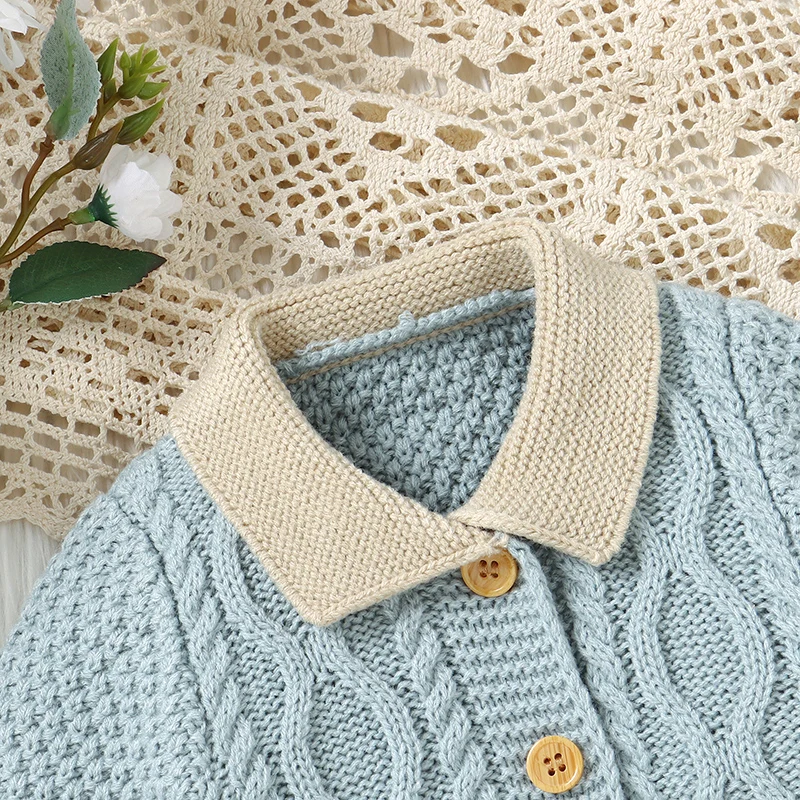 Barboteuse en tricot à manches longues pour nouveau-né, vêtements pour bébé, chapeau, salopette pour bébé, garçon, fille, automne, rond, chaud, mode, 0-9M, 2 pièces