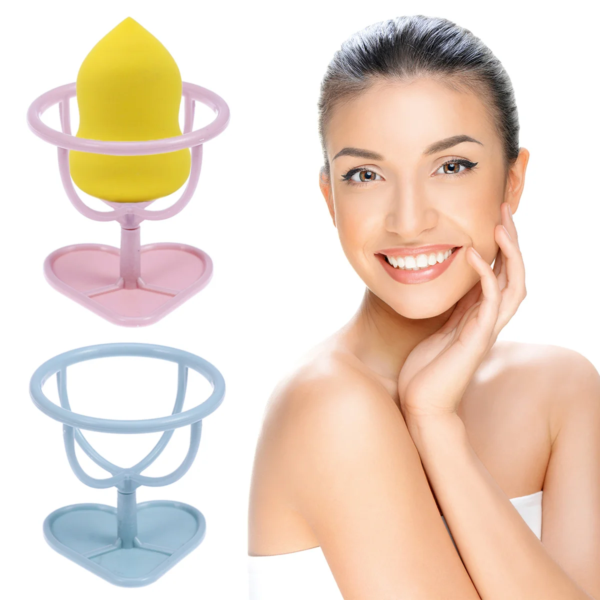 

Powder Puff Stand Holder Spong Bracket Make up Beauty Sponges Makeup Storage Shelf