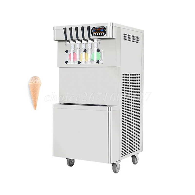 Commercial 5 Flavor Ice Cream Machine Stainless Steel Ice Maker Frozen Yogurt Soft Serve Ice Cream Making Gelato Machine