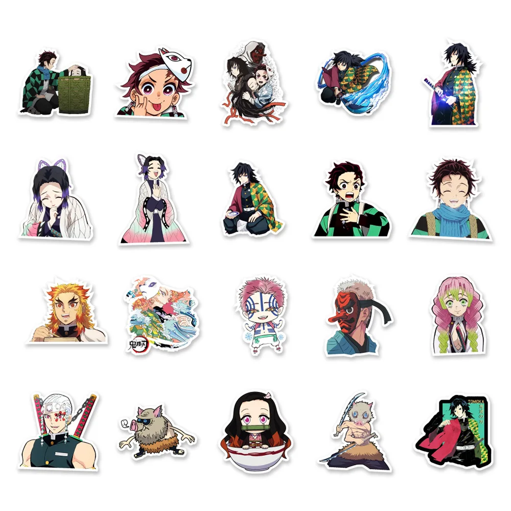 10/30/50pcs Demon Slayer Cartoon Stickers Cool Anime Graffiti Sticker DIY Phone Water Bottle Suitcase Graffiti Manga Decals Pack