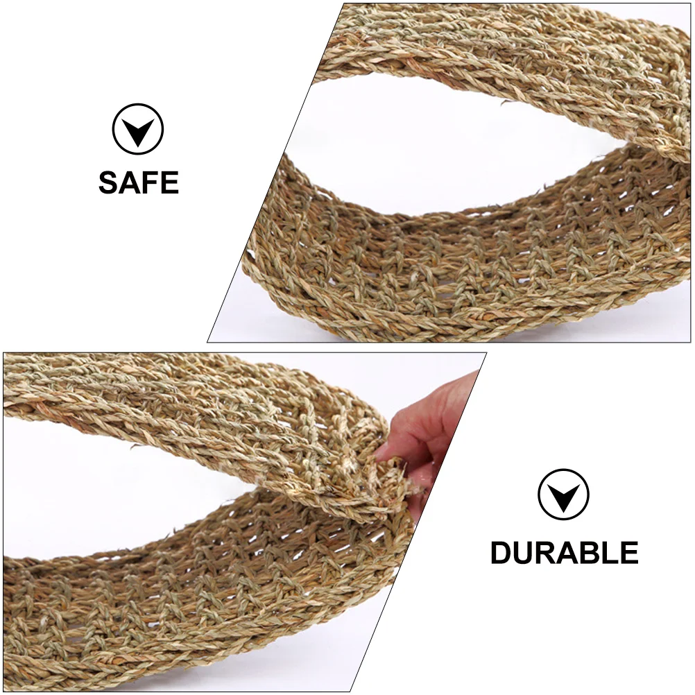 

1pc Handmade Woven Lizard Hammock Natural Sea Grass Pet Mat Light Brown For Geckos Iguanas Bearded Dragon Cat Dog Reptile