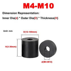 Circular Rubber Shock-Absorbing And Soundproof Gasket Air Conditioning External Unit Thickened Pad M4M5M6M8M10