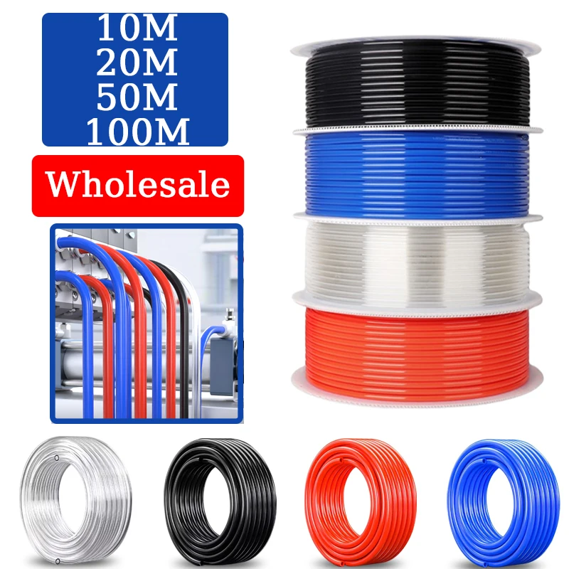 

10M/20M/50M/100M Pneumatic Component Air Hose Tube Pipe 4mm 6mm 8mm 10mm 12mm PU Polyurethane Air Compressor Tubing