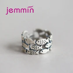 Little Fish Open Finger Rings Jewelry For Women Girls Genuine 925 Silver  Rings Fine Jewelry Gift For Wife Daughter