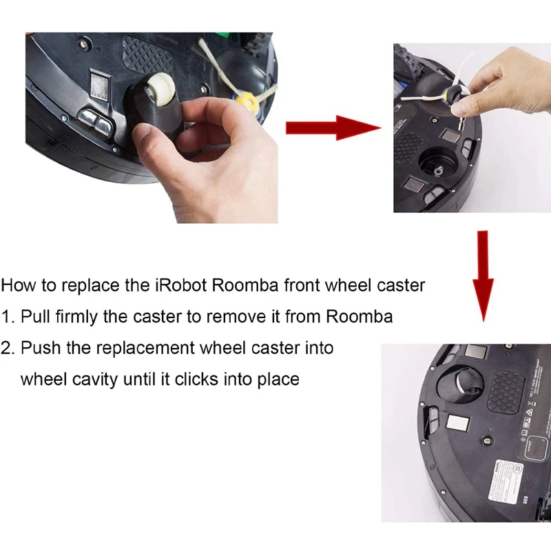 Replacement Roomba Wheel For Irobot Roomba 980 960 770 780 690 650 Vacuum Parts, 2 Pcs Front Wheel Caster Assembly