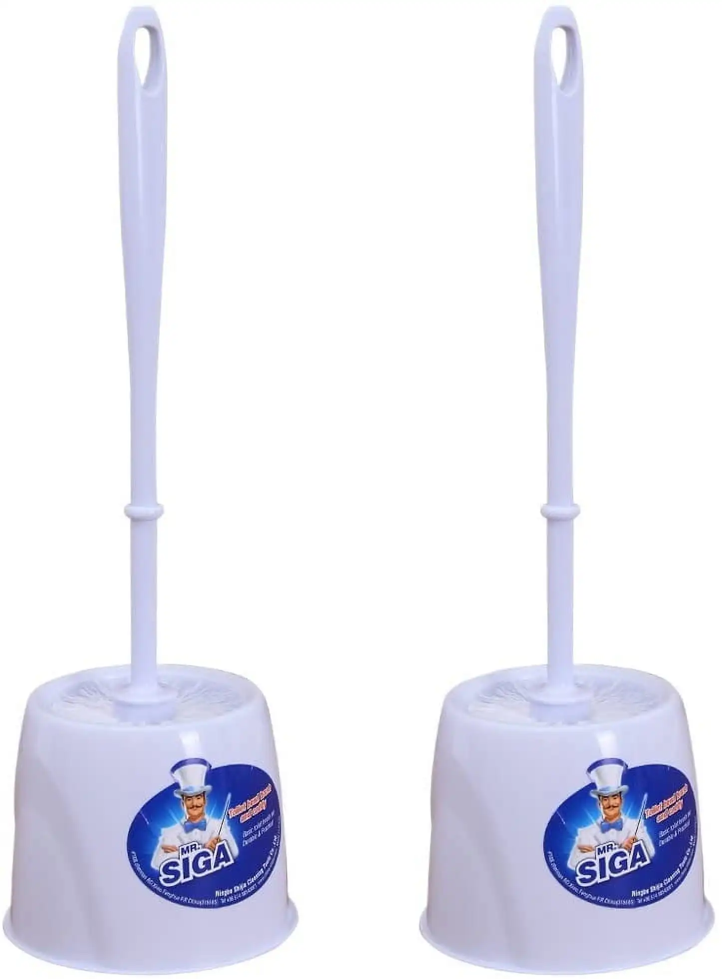 

Toilet Bowl Brush and Caddy, Dia 12cm x 38cm Height,White, Pack of 2 Basic household toilet brush set