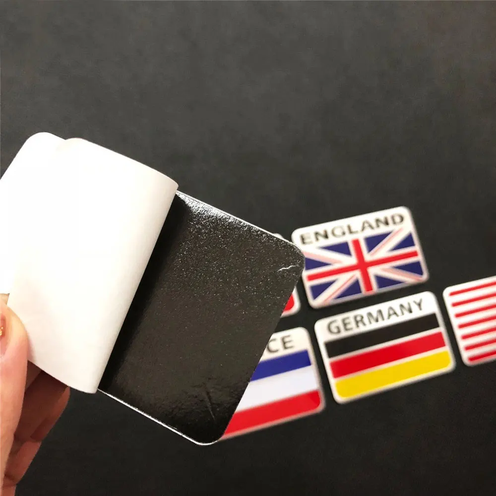 1 Pcs 3D Aluminum Alloy Italy Germany France Russia Australia England Switzerland Spain Map National Flags Car Sticker Car Styli