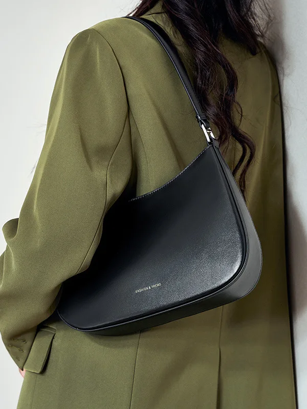 

Элитная кожаная женская сумка-полумесяц на плечо/через плечо, модная новинка 2025 года в американском ретро-стиле