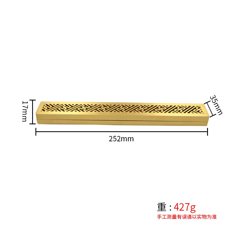 Brass horizontal burner, extended length, antique-style, home use, incense holder for Buddhist offerings, creative t