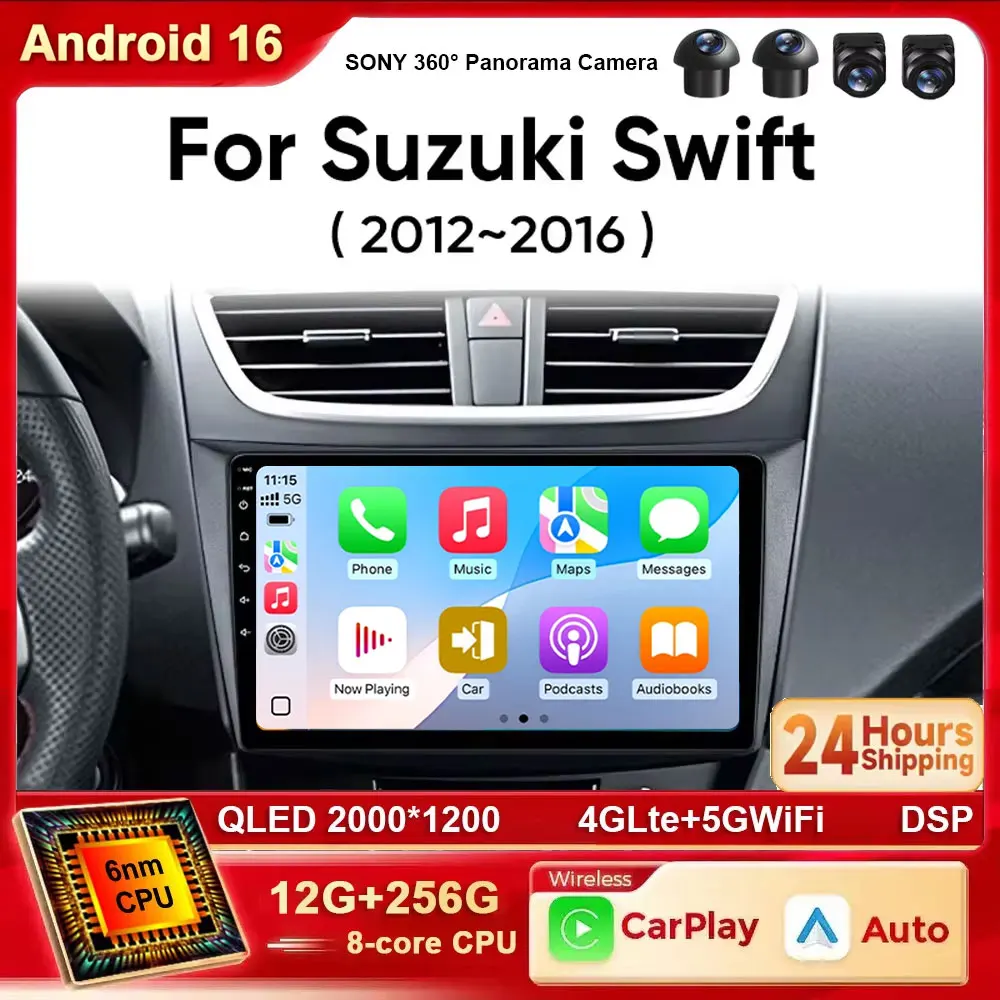 Android 16 Car Radio For Suzuki Swift 4 2011-2017  Stereo Multimedia Video Player GPS Wireless Carplay Head Unit