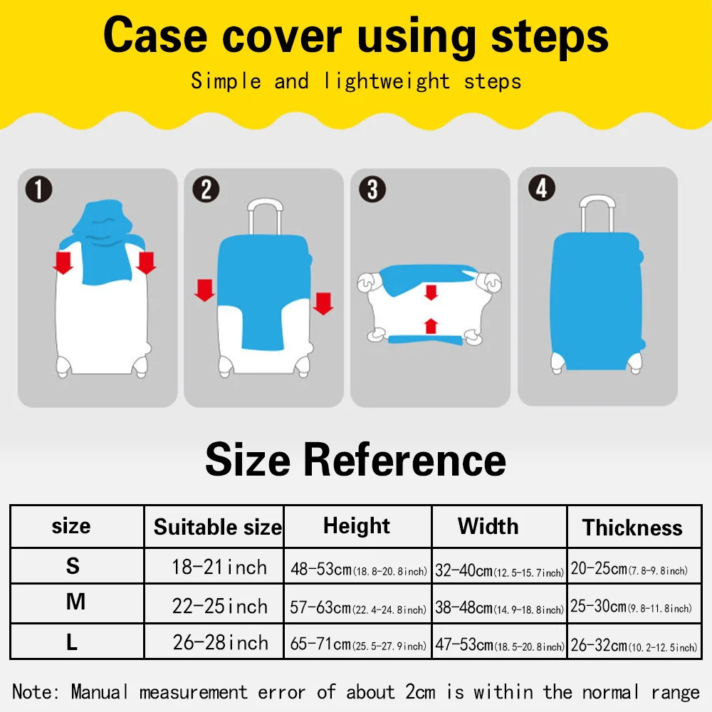 Custodia per bagagli custodia per accessori da viaggio addensata resistente ai graffi si applica a coperture protettive per Trolley con stampa a colori floreale da 18-28 pollici