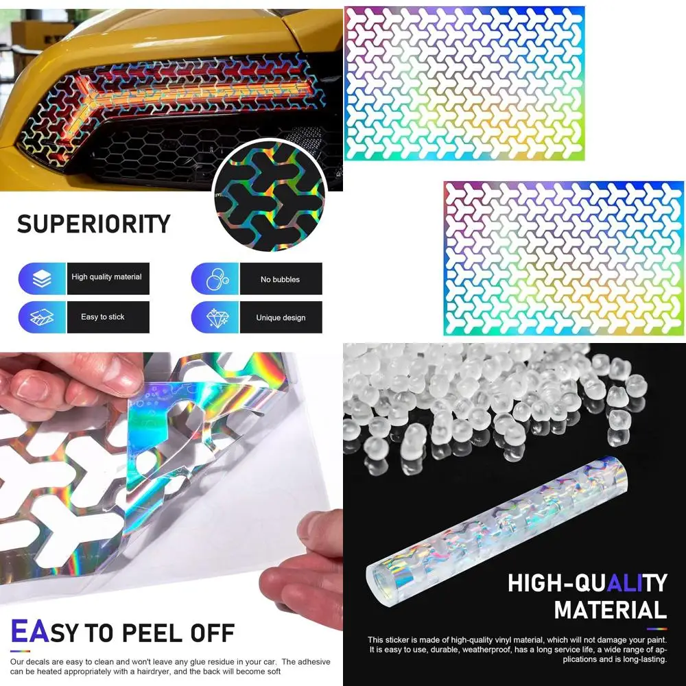 

2 шт. наклейки на заднее заднее фонарь автомобиля, самоклеящаяся тонировочная пленка с графикой Y-образной сеткой «сделай сам», креативные наклейки на фару 18,9 x 11,8 дюйма